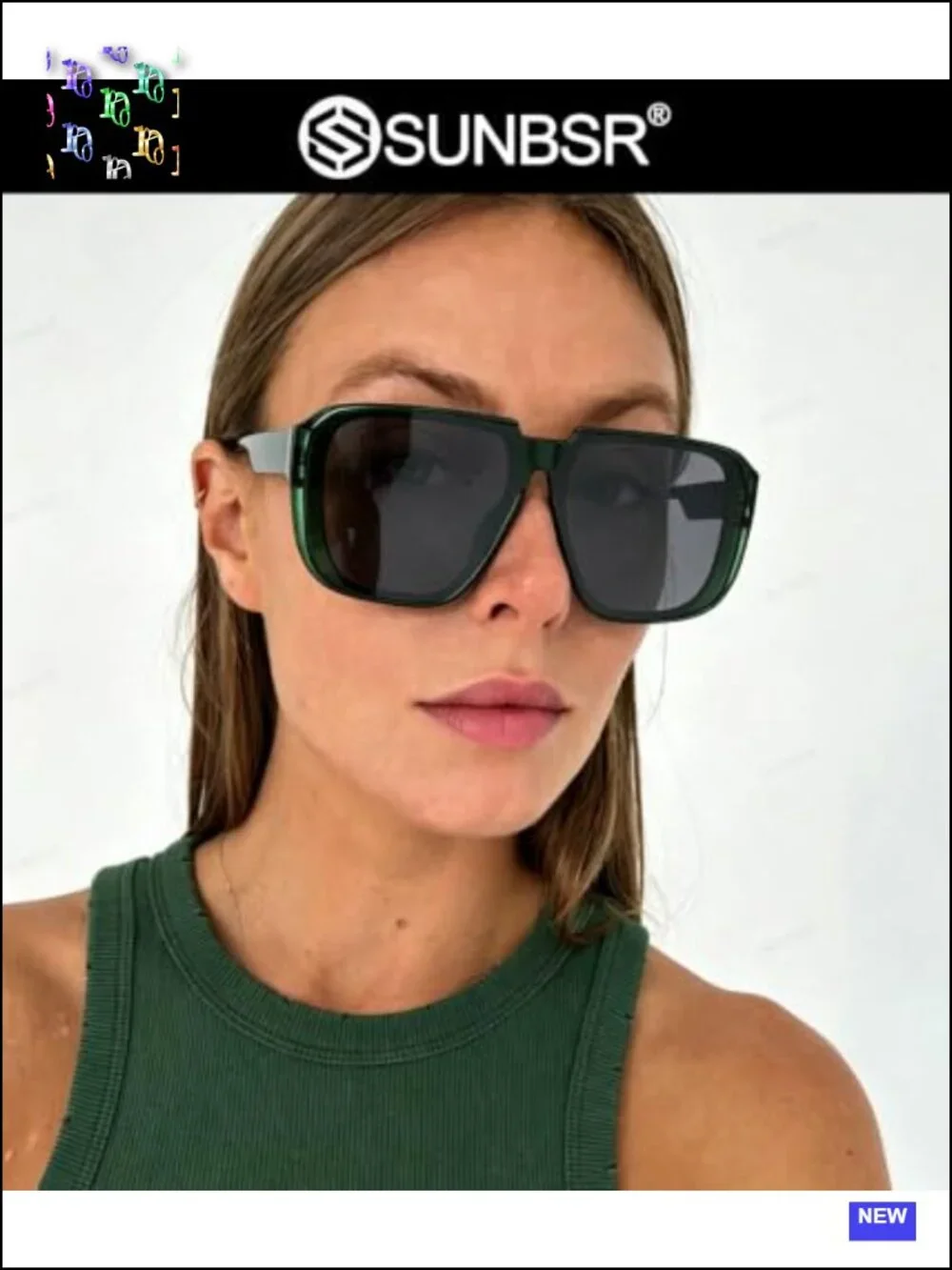 Oversized 90s Square Sunglasses UV400 Protection Vintage Trendy Shades Men Women